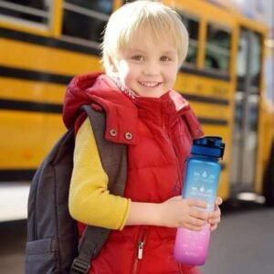 1000ml Motivational Sports Water Bottle | BPA-Free Leakproof Gym Bottle with Straw & Time Marker | 1 Litre Tritan Fitness Water Bottle with Carry Strap for School, Travel & Workout | Multi-Color Hydration Sipper Bottle - Image 4