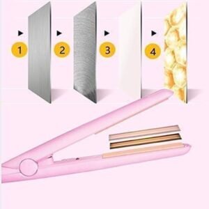 Mini Portable Hair Straightener for Women | Compact Ceramic Coated Travel Flat Iron with Quick Heating | Professional Hair Styling Tool for Short Hair, Bangs & Touch-Ups with Travel Case (Lavender) - Image 4