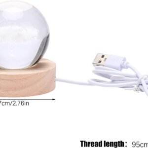 3D Ganesha Crystal Ball Lamp | LED Night Light with USB Wooden Base | Spiritual Decor & Festival Gift - Image 3