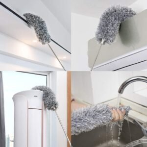 100-Inch Extendable Microfiber Feather Duster | Bendable Long Pole Cleaning Brush for Ceiling Fans & High Ceilings | Washable Telescopic Cobweb Remover for Furniture, Blinds & Home Cleaning | Flexible High-Reach Dust Cleaner - Image 4