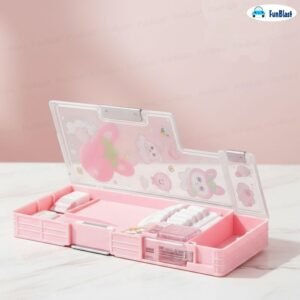 Labubu Journey Series Magnetic Pencil Box for Kids | Double-Sided Pencil Case with Built-in Dual Sharpener & Multi-Compartment Storage | Trendy Large Capacity Cartoon Stationery Organizer for School Boys & Girls - Image 4