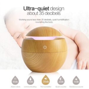 Ultrasonic Aroma Diffuser & Humidifier | Cool Mist Essential Oil Diffuser with Wood Grain Design | USB Air Purifier for Home, Office, Yoga & Aromatherapy - Image 4