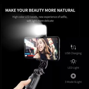 RS1 Bluetooth Selfie Stick with Wireless Remote & Tripod Stand | Extendable 3-in-1 Selfie Pole & Foldable Phone Holder for iPhone & Android | Lightweight Portable Vlogging Kit for Travel, Group Photos & Professional Shooting (Black) - Image 3