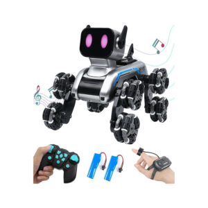 Stunt Eight-Wheel Robot Dog for Kids | Remote Control Interactive Electronic Pet Toy with 360° Rotating Stunt Action & 8-Wheel All-Terrain Drive | Smart RC Robot with LED Eyes, High-Speed Spinning & Fun Tricks for Boys & Girls - Image 1