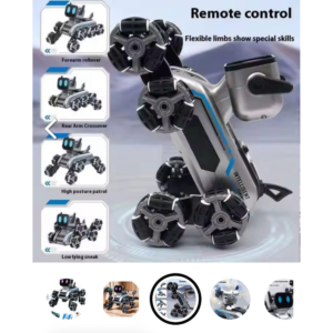 Stunt Eight-Wheel Robot Dog for Kids | Remote Control Interactive Electronic Pet Toy with 360° Rotating Stunt Action & 8-Wheel All-Terrain Drive | Smart RC Robot with LED Eyes, High-Speed Spinning & Fun Tricks for Boys & Girls - Image 2