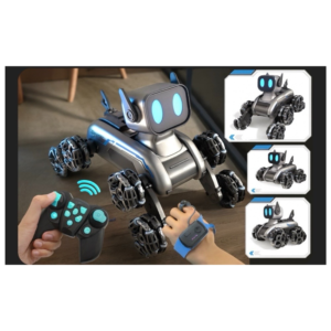 Stunt Eight-Wheel Robot Dog for Kids | Remote Control Interactive Electronic Pet Toy with 360° Rotating Stunt Action & 8-Wheel All-Terrain Drive | Smart RC Robot with LED Eyes, High-Speed Spinning & Fun Tricks for Boys & Girls - Image 3