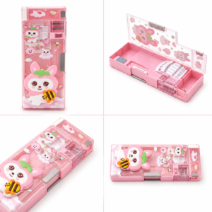 Labubu Journey Series Magnetic Pencil Box for Kids | Double-Sided Pencil Case with Built-in Dual Sharpener & Multi-Compartment Storage | Trendy Large Capacity Cartoon Stationery Organizer for School Boys & Girls - Image 3