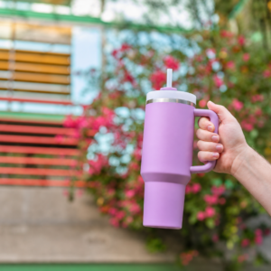 Stanley STNXV1401 Vacuum Insulated Tumbler with Handle | Stainless Steel Travel Mug with Straw Lid & Comfort-Grip Handle | Premium Reusable Water Bottle for Gym, Office & Home β Elegant Lavender Limited Edition - Image 4