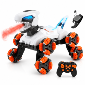 Mechanical 8WD Spray Stunt Dinosaur Toy for Kids | Gesture & Remote Control RC Dino Car with 360° Drift Action | Mist Spray, Lights & Sound Off-Road Crawler for Boys Age 6+ | 8-Wheel Stunt Dinosaur Toy - Image 1