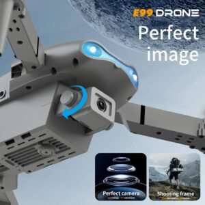 E-99 Foldable RC Quadcopter Drone with 4K Dual Camera | WiFi FPV Mini Drone with Real-Time Video Transmission | Portable Beginner-Friendly RC Drone with Altitude Hold, One-Key Takeoff & 360° Flip | Smart Flying Toy with LED Lights & Carrying Case (Black) - Image 4