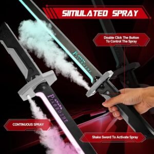 Futuristic LED Laser Sword for Kids | Katana Style Light-Up Battle Sword with Cold Spray Mist, Sound Effects & USB Charging | Motion-Sensory Cyberpunk Ninja Toy for Boys & Girls - Image 4