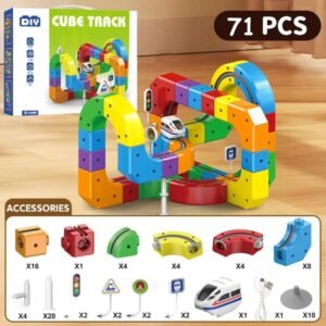 Magnetic Track Train Set for Kids | 3D Gravity-Defying DIY Race Track with Electric Motorized Train & Vertical Loops | STEM Educational Engineering Building Toy for Boys & Girls Ages 3+ - Image 2