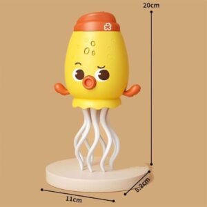 Tide Dance Octopus Musical Toy for Toddlers with LED Lights | Interactive Dancing & Walking Jellyfish with Colorful Glowing Tentacles, Music & USB Rechargeable Crawling Sensory Fun | Early Learning Gift for Babies & Infants (Yellow) - Image 4
