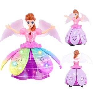 Musical Dancing Angel Girl Toy for Kids | Interactive Princess Fairy Doll with 360° Rotating Action & Expanding Petal Skirt | Battery Operated Sensory Toy with Colorful LED Lights, Magic Music & Bump-and-Go Movement for Toddlers & Girls (Purple/Pink) - Image 4