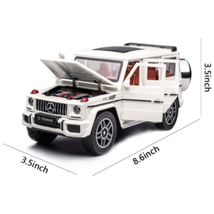 Mercedes-Benz G-Wagon G63 AMG 1:24 Die-Cast Metal Toy Car with Sound & Light β White - Image 4