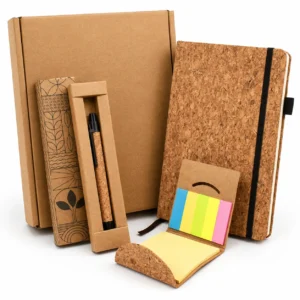 Cork Diary, Pen & Sticky Notes Gift Box - Image 1
