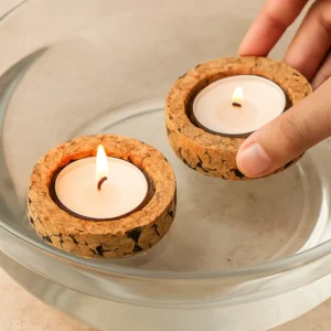 Floating Cork Diya (Set of 2) - Image 2