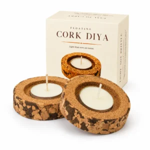 Floating Cork Diya (Set of 2) - Image 1